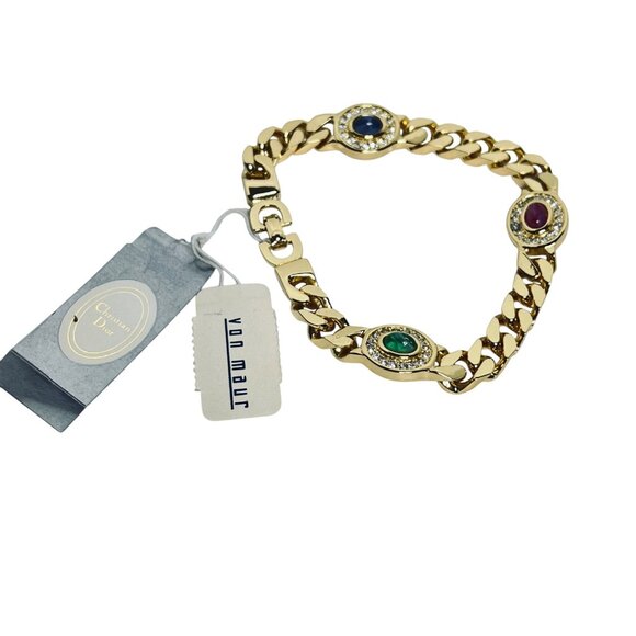 Christian Dior Colored Stone Rhinestone Bracelet (5948) - Picture 2 of 9
